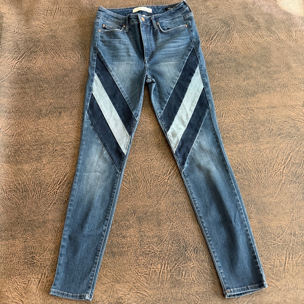 Ella Moss High-Rise Striped Skinny Jeans Size 28